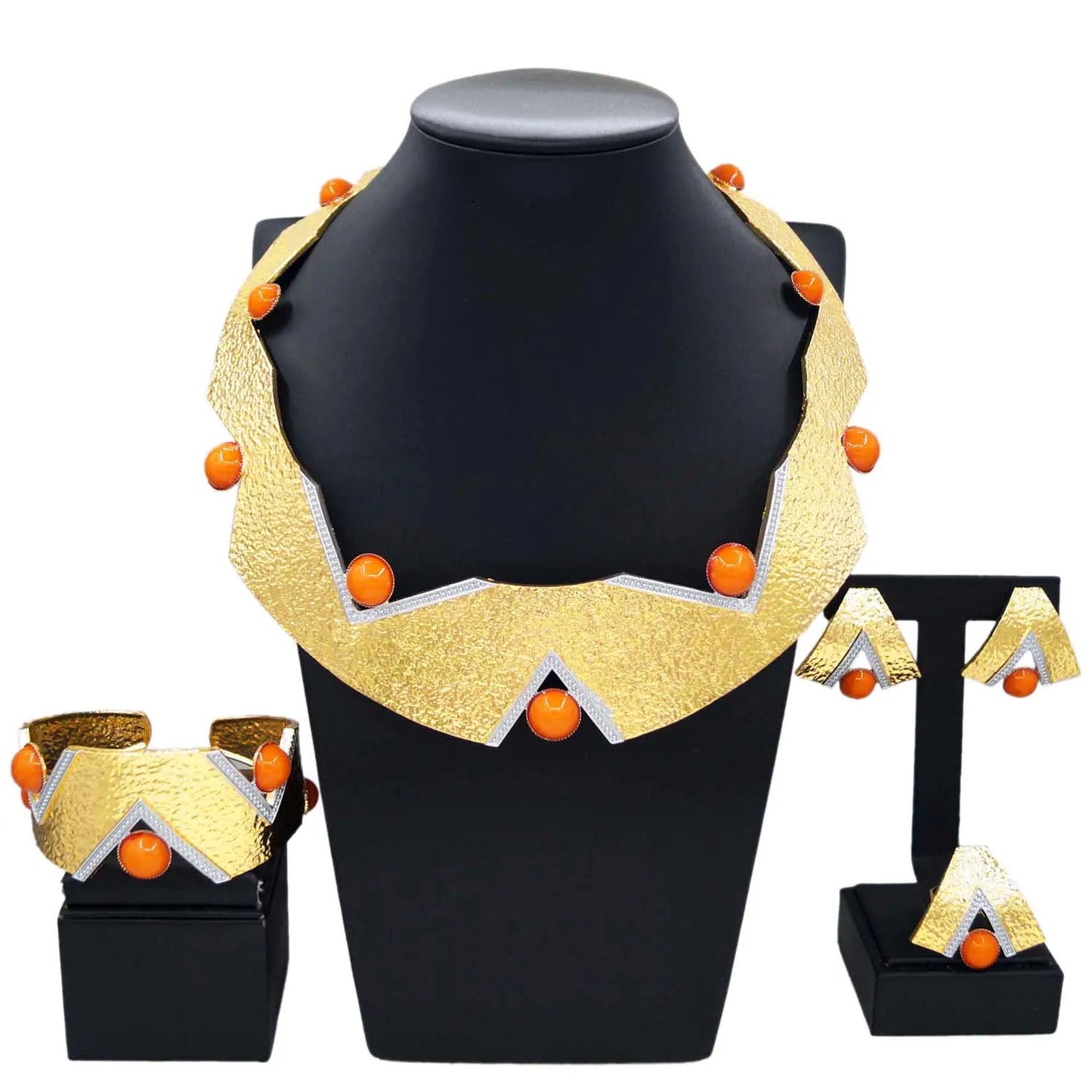 Women Dubai Jewelry Set Italian Gold Plated Round Necklace Wedding Party Jewelry Fashion Bracelet Earrings Women Set