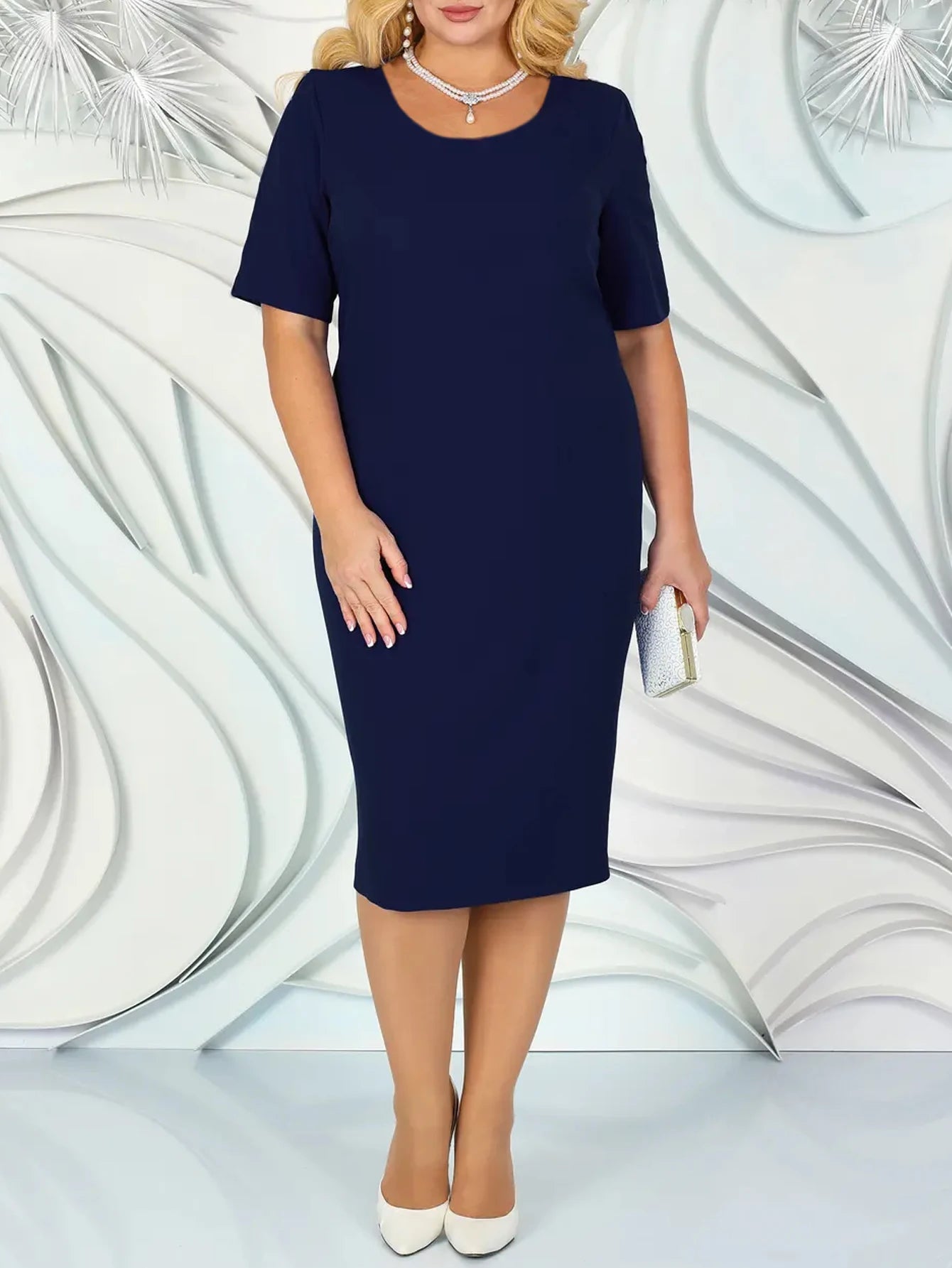 Plus Size Dresses Woman Two-piece Embroidery Floral Elegant Beautiful Party Dress for Formal Occasions Women's Dresses