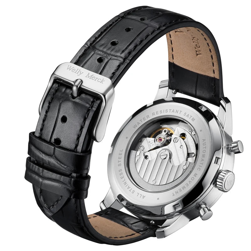 WM Watch Automatic Mechanical Watch Man Business Casual Watches Stainless Steel Sapphire Waterproof For Men Welly Merck 138M-WM