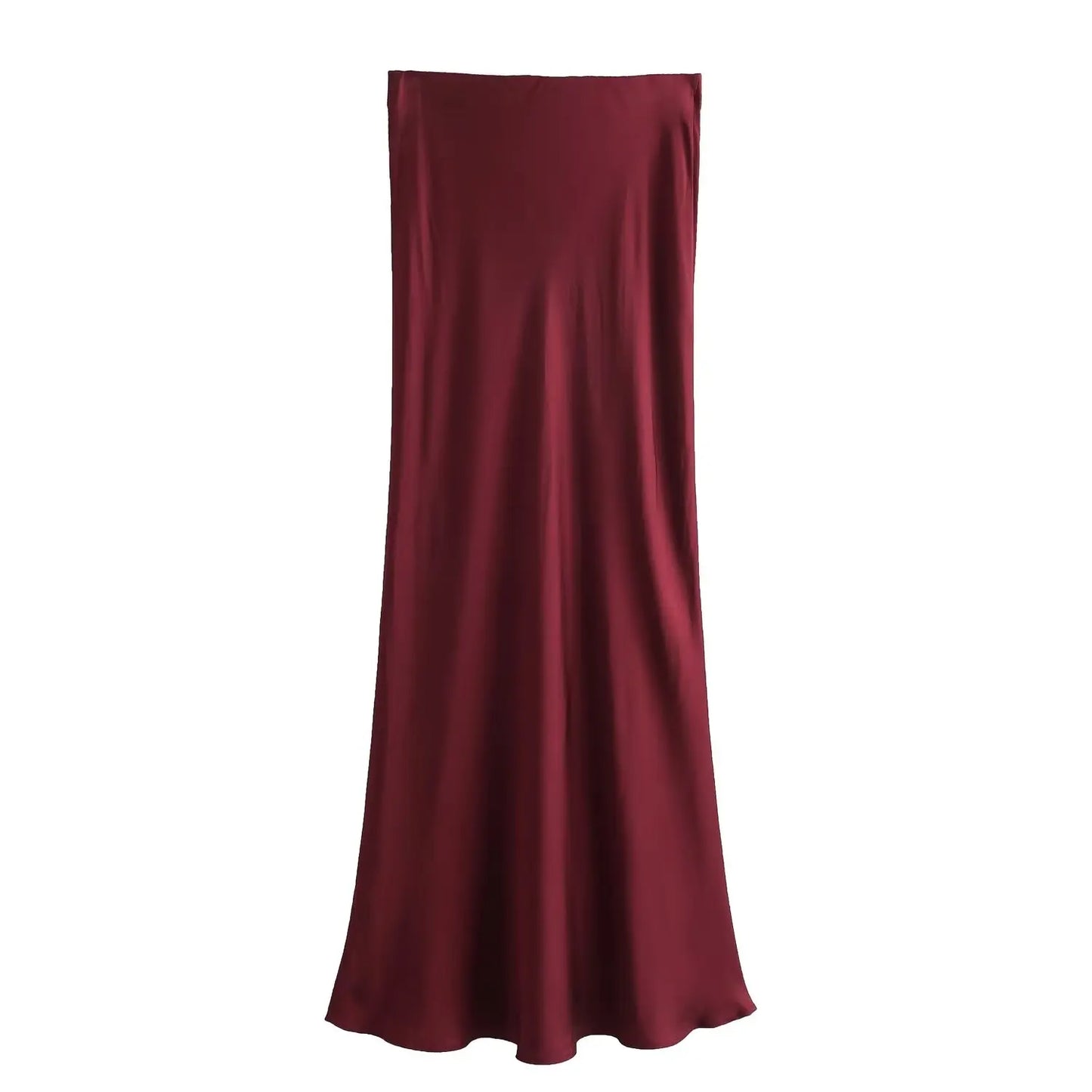 HH Skirts For Women 2024 Summer Solid Satin Sheath Long Skirt Female Show Curve Beach Outfits For Woman Mermaid Skirts