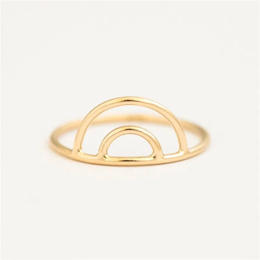 Rainbow Ring14K gold filled Knuckle Ring Boho Gold Jewelry Anillos Mujer Minimalistic Stacking Bohemian Ring for Women