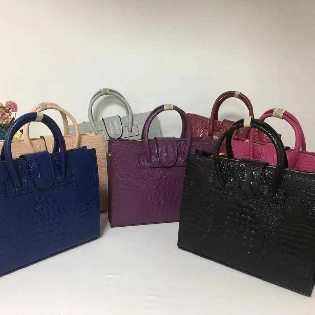 Two Sizes alligator Pattern Handbags Ladies New Trend Luxury Bags Shoulder Real Leather crocodile Handbag Fashion Womens Handbag