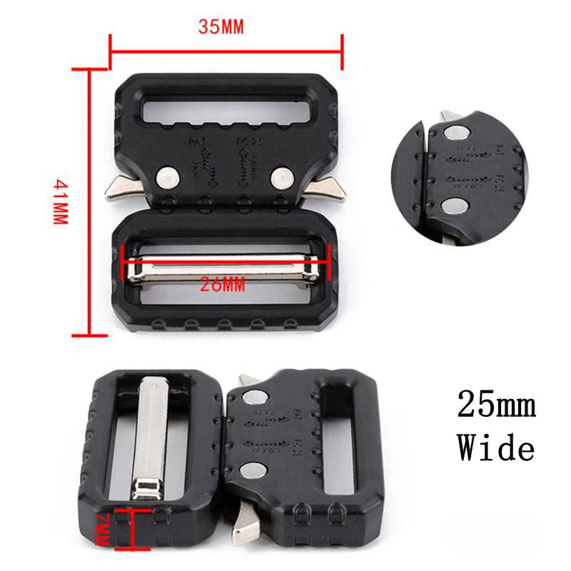 Belt For Men width 1 Inch 25mm Tactical belts Quick Release Buckle Metal Outdoor Training fit for 26-46 Inch Waist