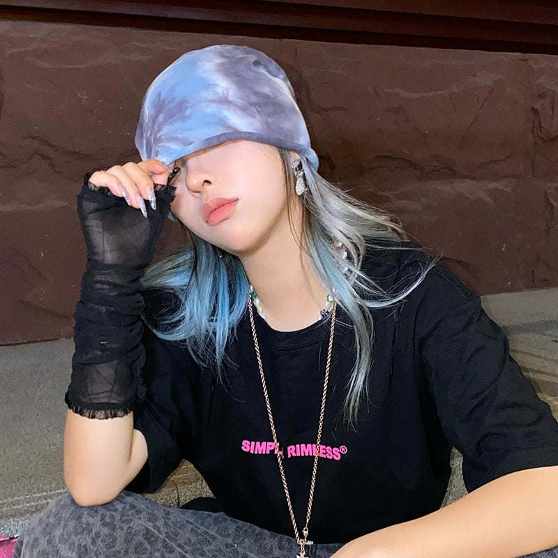 2021 Winter Hats for Women Beanies Tie-dyed cotton pullover cap Cool Hat Girls Autumn Female Beanie Warm Bonnet Cap Wholesale