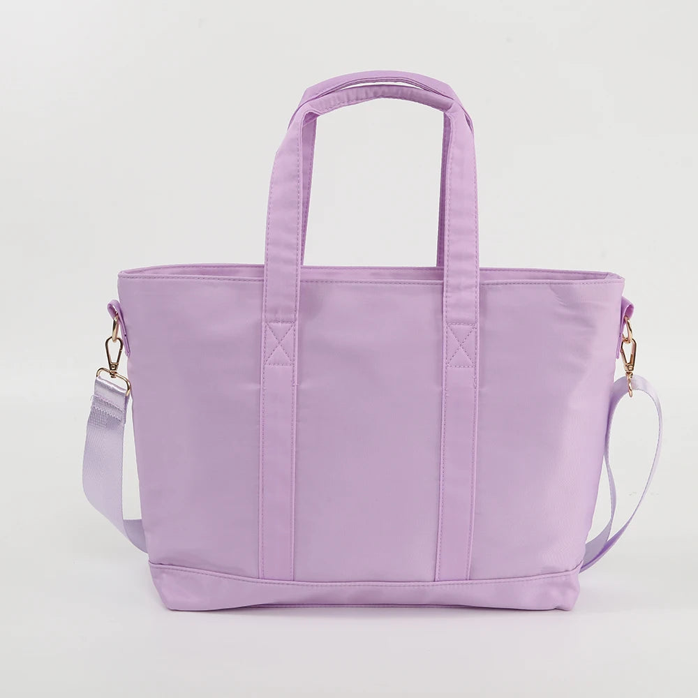 Us Local DIY Women's Large Handbag Weekend Lady Hand Bag Shopping Shoulder Portable Waterproof Nylon Pink Tote Bags Reusable