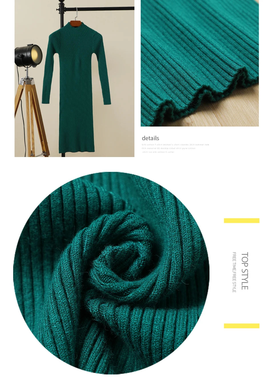 Sweater Dress Female 2025 Winter Knitted Basic Casual Women's Dresses Ladies Korean Fashion Clothes Clothing Robe Elegant Black