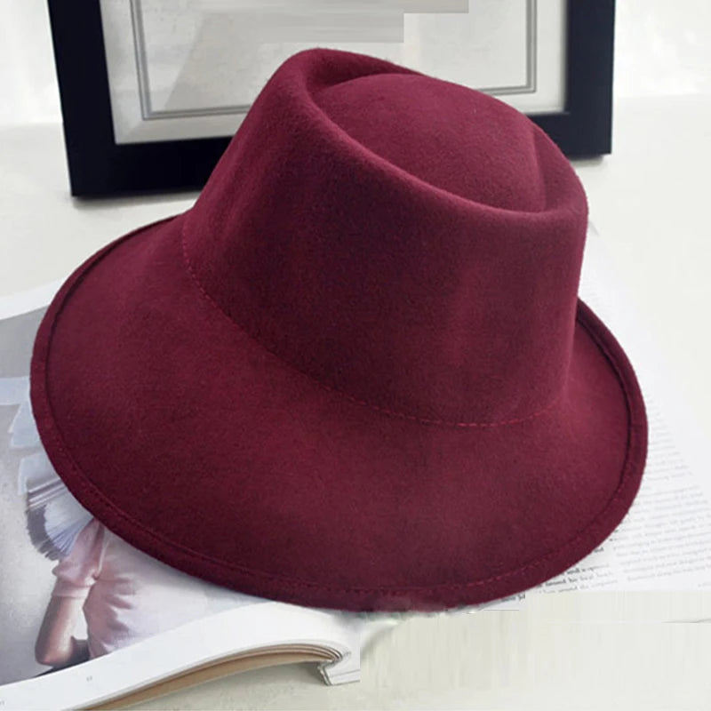 Elegant Women Felt Hat Ladies Winter Hats Wide Brim Fedora Special Tilt Asymmetrical Brim Wedding Church Party Hat Millinery Hat