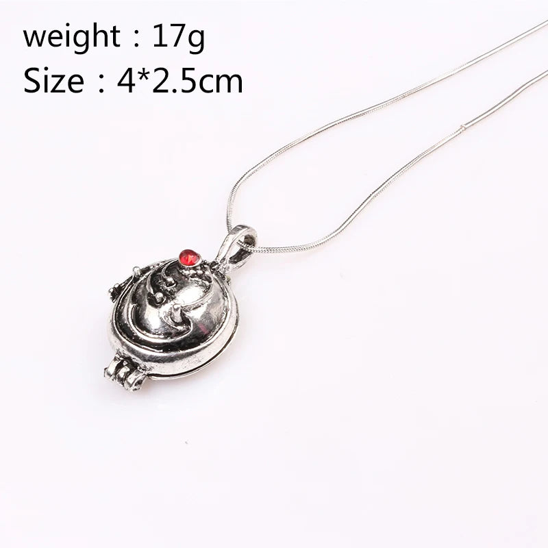 Movie Vampire Diaries Necklace Classic Elena Gilbert Locket Pendant Necklaces Women Men Cosplay Jewelry