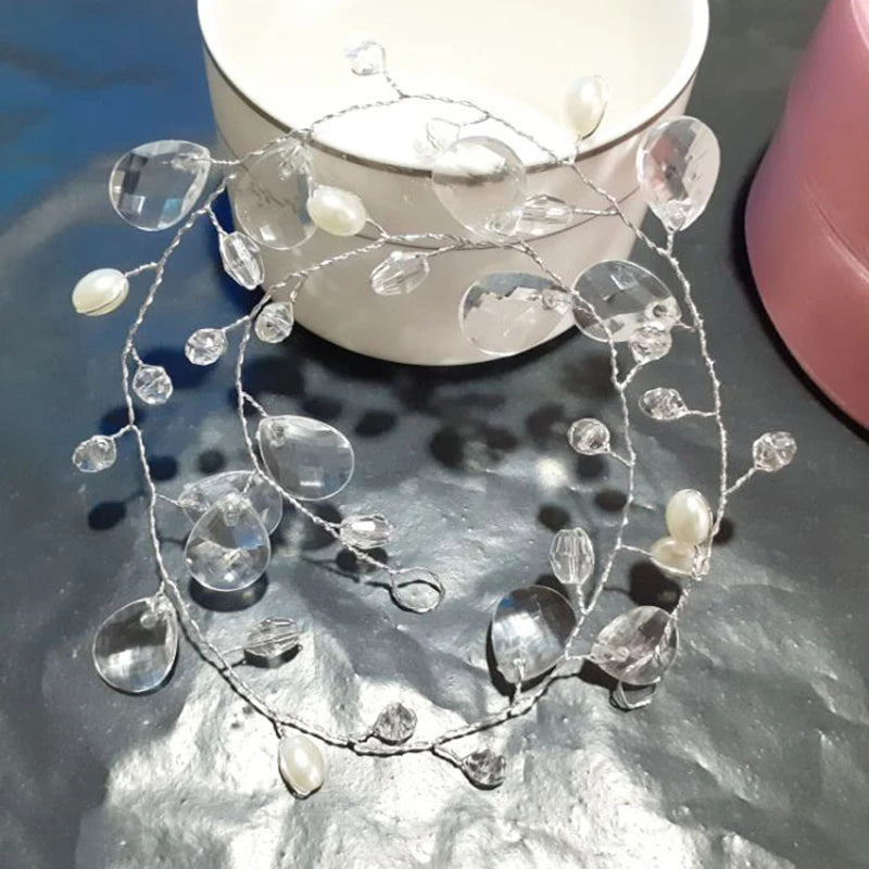 Headbands Bride Headpiece Tiaras Fashion Hair Jewelry Crystal Pearl Flower Bridal Wedding Hair Accessories For Women