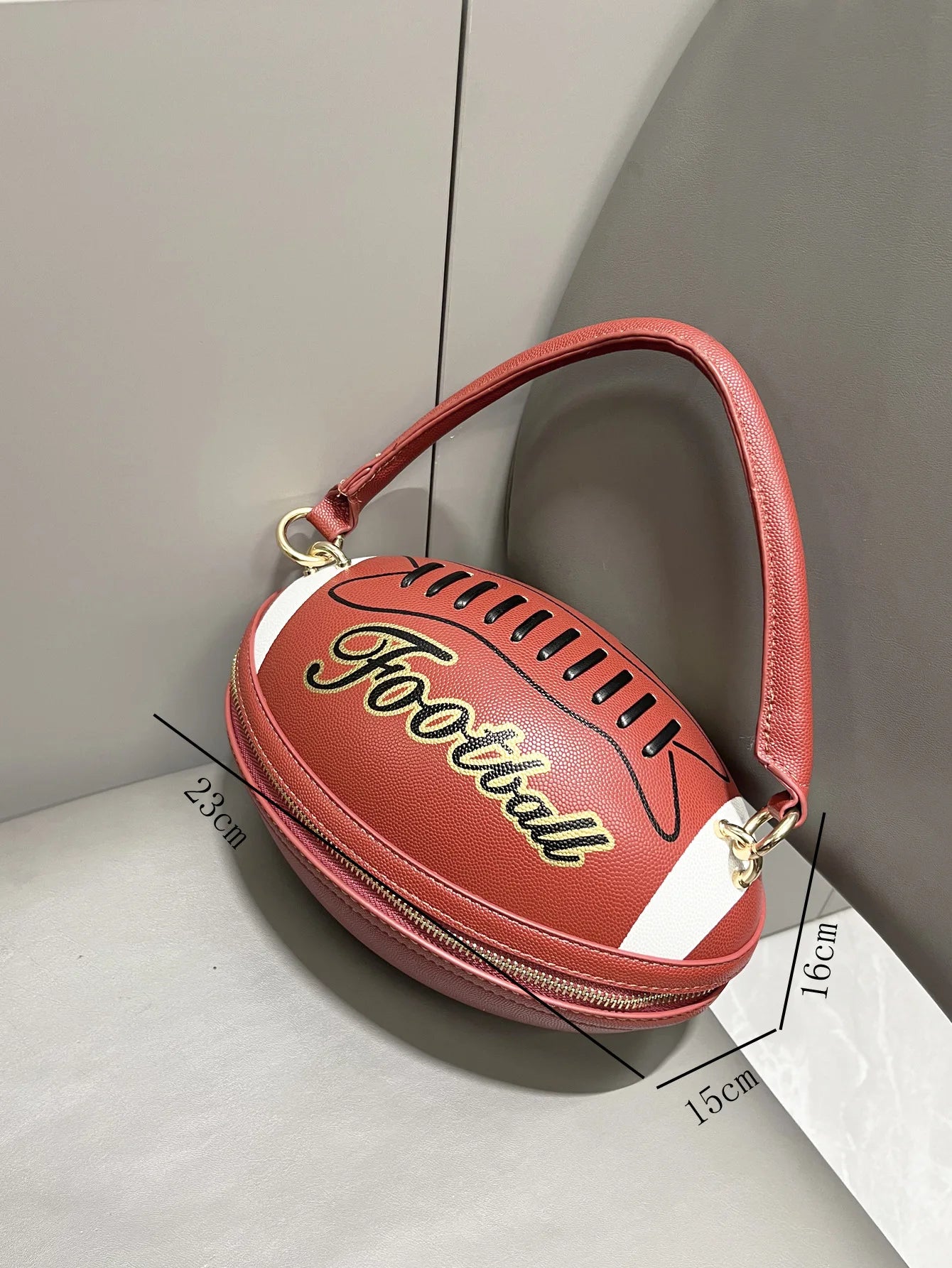 Women's for Pink Rugby & Basketball Zipper Closure Handbag Casual Tote with Economical Polyester Lining Upgraded Purse Bag
