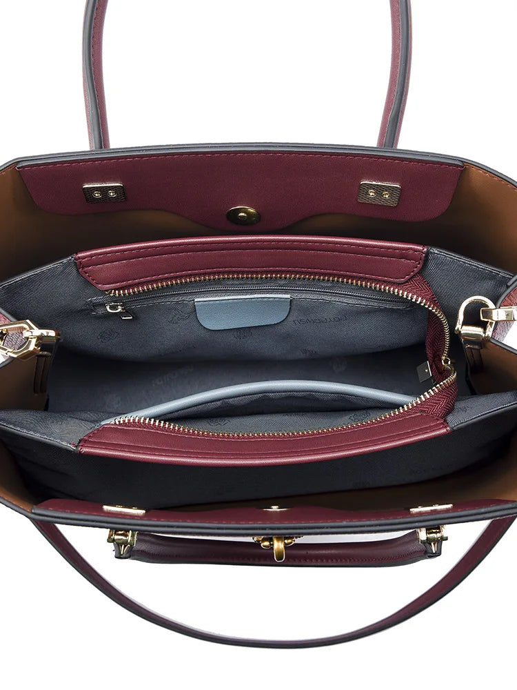 2ndr Brand Solid Color Fashion Design Lady Pu Leather Tote Hand Bag Ladies Women Handbags