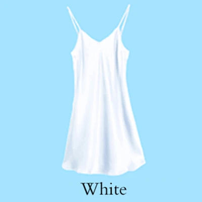 Sleeping dress 100% Real Silk Full slips nighties for women Long Camisole Chemise Bridesmaid mini dress V-Neck