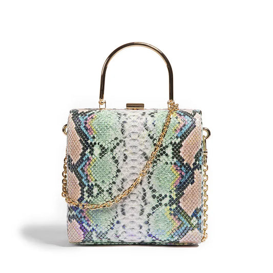 2021 Top Grade Designer Purse Famous Brands Polynesian Print Lady Bags Fashion Clutches Snake Skin Handbags for Women