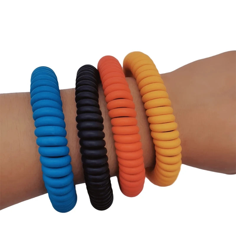 UKEBAY New Round Handmade Bangles For Women Rubber Bracelets 4 Colors Design Luxury Charm Bangles Birthday Gift Mom Punk Jewelry