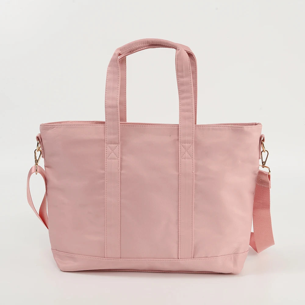 Us Local DIY Women's Large Handbag Weekend Lady Hand Bag Shopping Shoulder Portable Waterproof Nylon Pink Tote Bags Reusable