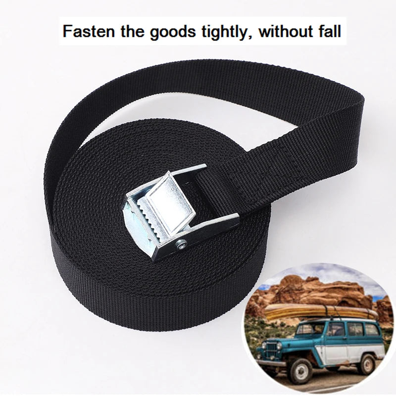 1M Buckle Tie-Down Belt cargo straps for Car motorcycle bike With Metal Buckle Tow Rope Strong Ratchet Belt for Luggage Bag