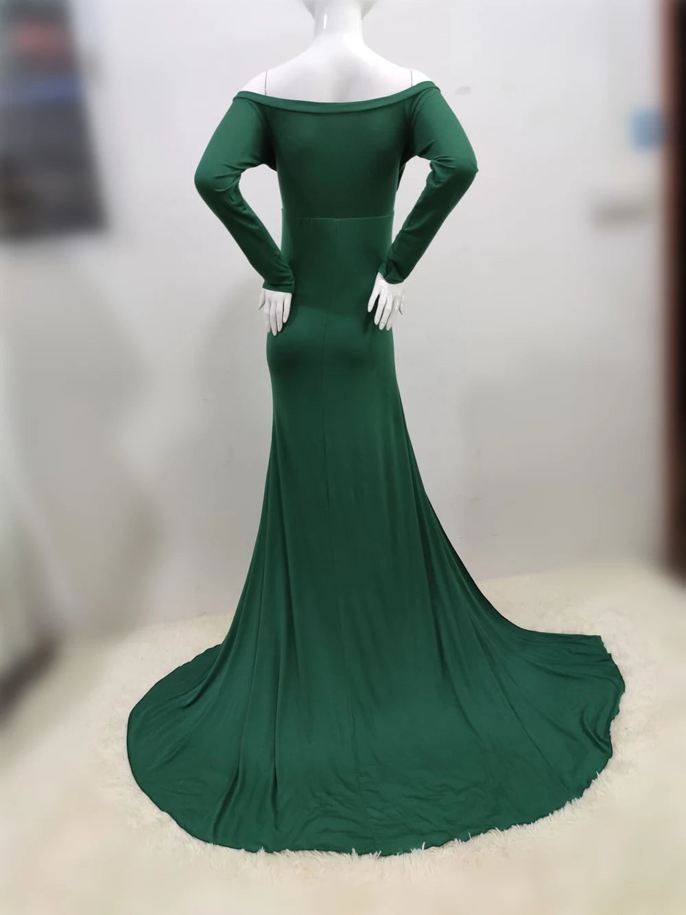 Sexy Shoulderless Maternity Dresses For Photoshoot Maxi Gown Baby Shower Women Pregnant Photography Clothes Long Pregnancy Dress