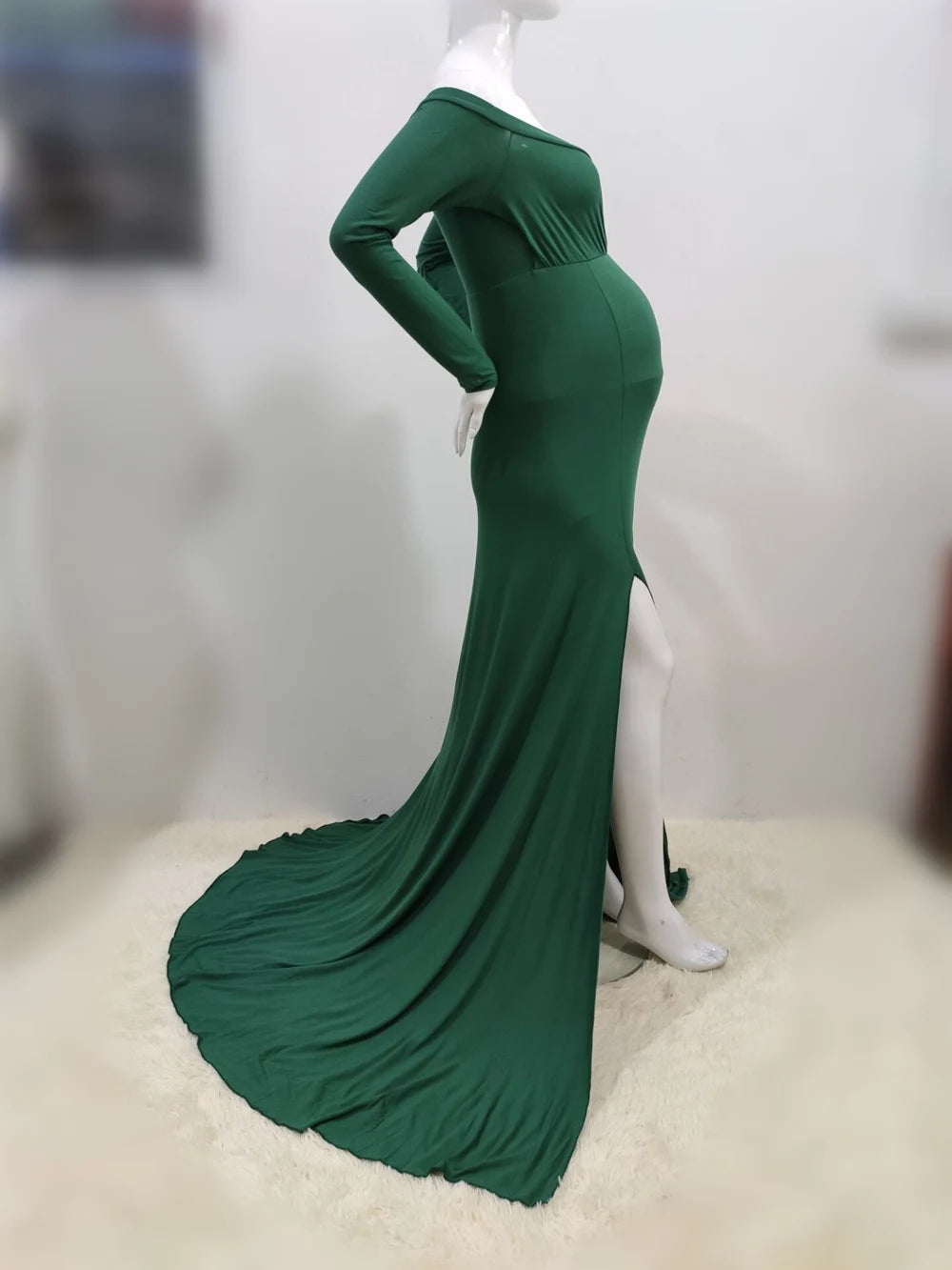 Sexy Shoulderless Maternity Dresses For Photoshoot Maxi Gown Baby Shower Women Pregnant Photography Clothes Long Pregnancy Dress