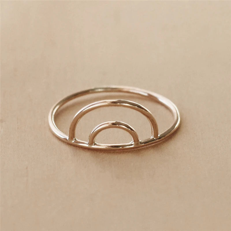 Rainbow Ring14K gold filled Knuckle Ring Boho Gold Jewelry Anillos Mujer Minimalistic Stacking Bohemian Ring for Women