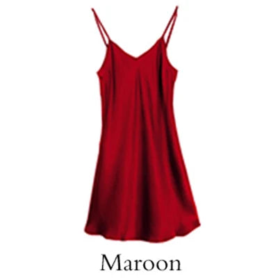 Sleeping dress 100% Real Silk Full slips nighties for women Long Camisole Chemise Bridesmaid mini dress V-Neck