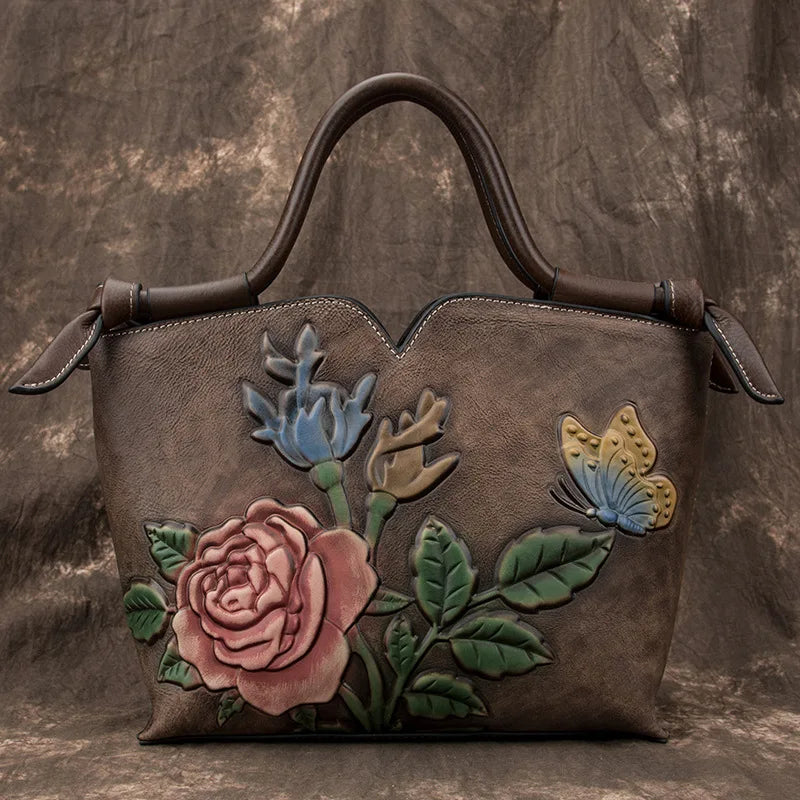 Westal Top Handle Lady Bags Handmade Vintage Hobo Crossbody Handbags Tote Bag Genuine Leather Shoulder for Women