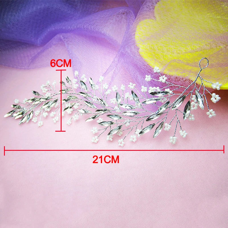 Headbands Bride Headpiece Tiaras Fashion Hair Jewelry Crystal Pearl Flower Bridal Wedding Hair Accessories For Women