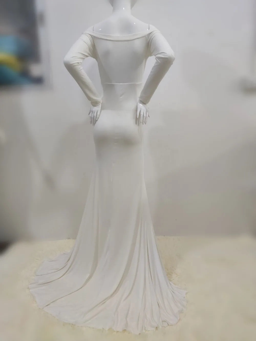 Sexy Shoulderless Maternity Dresses For Photoshoot Maxi Gown Baby Shower Women Pregnant Photography Clothes Long Pregnancy Dress