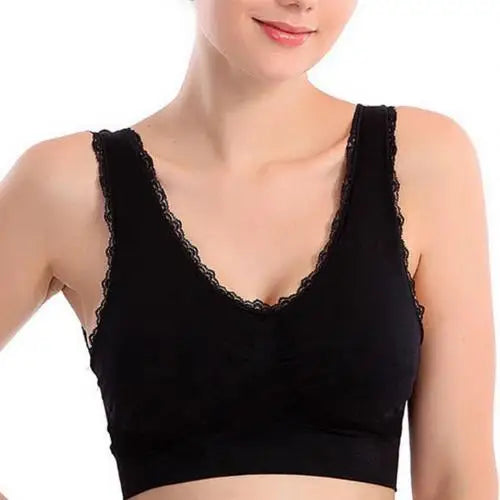 Sexy Bra For Women Dual Layer Lace Wire Free Bra Seamless Padded Bra Vest Crop Top Underwear Sports Bralette бюстгальтер женский