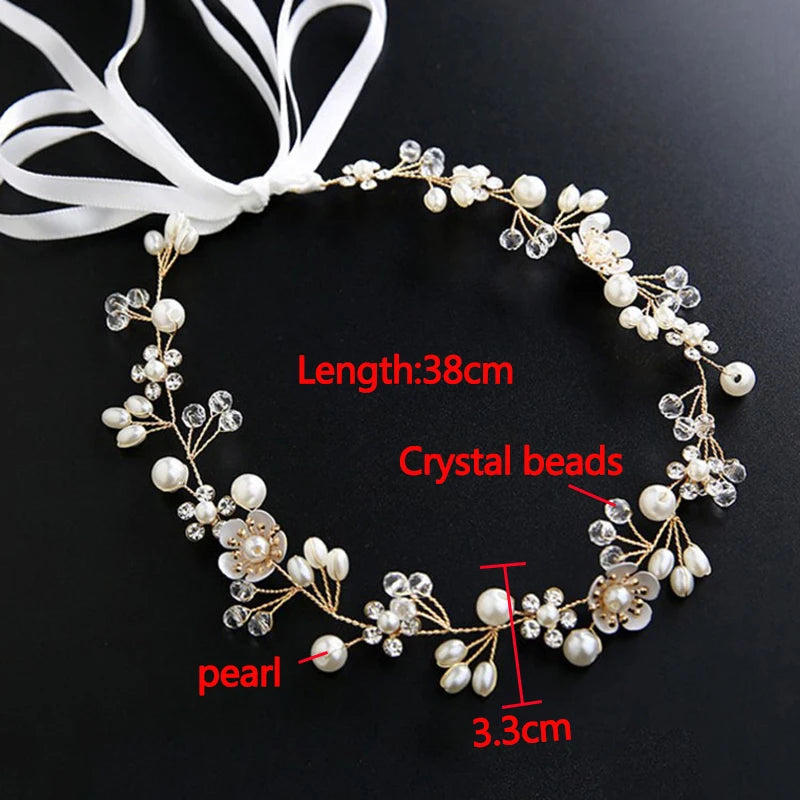 Headbands Bride Headpiece Tiaras Fashion Hair Jewelry Crystal Pearl Flower Bridal Wedding Hair Accessories For Women