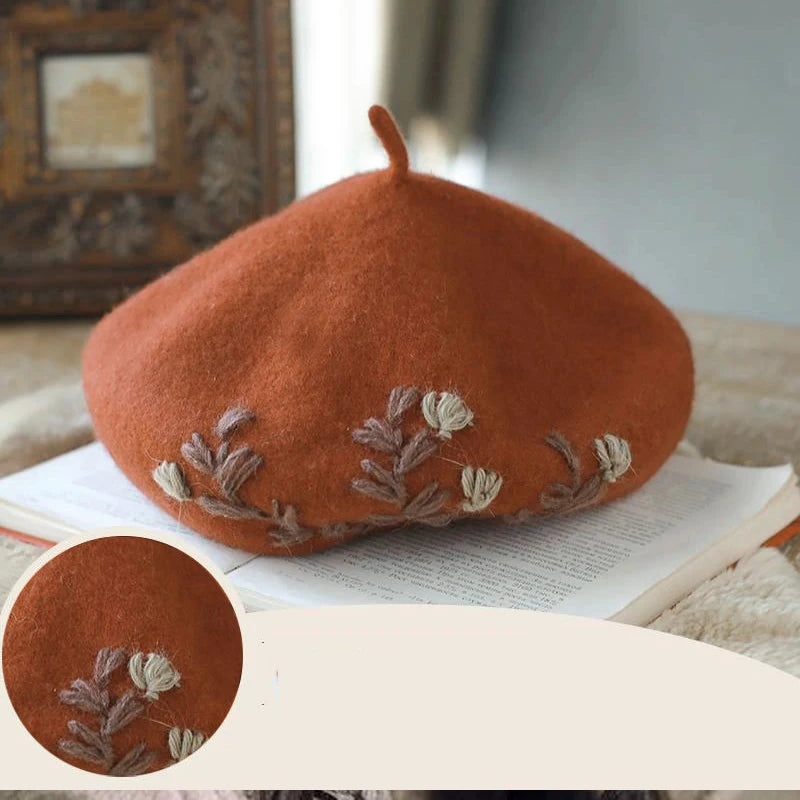 Women Winter Hat Wool Warm Beret Cap Female French Painter  Hat