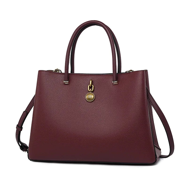 2ndr Brand Solid Color Fashion Design Lady Pu Leather Tote Hand Bag Ladies Women Handbags