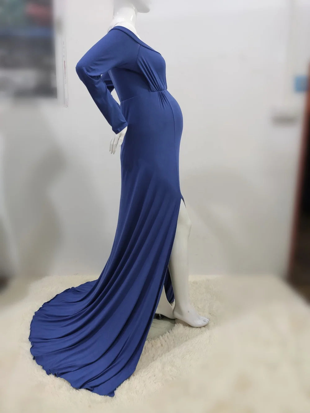 Sexy Shoulderless Maternity Dresses For Photoshoot Maxi Gown Baby Shower Women Pregnant Photography Clothes Long Pregnancy Dress