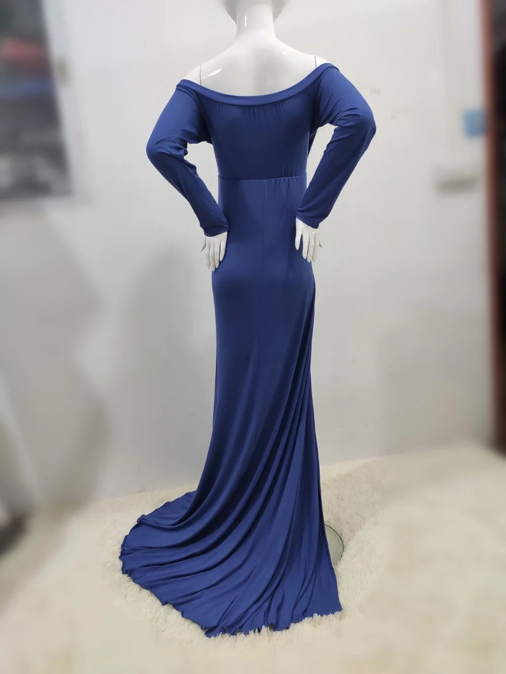 Sexy Shoulderless Maternity Dresses For Photoshoot Maxi Gown Baby Shower Women Pregnant Photography Clothes Long Pregnancy Dress