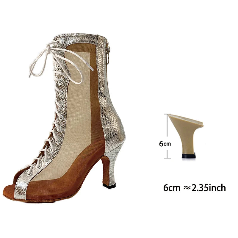 Bachata Dance Boot for Women High Quality thicker Insole Suede Outsole Latin Salsa Dance Shoes In High Heel 3inch