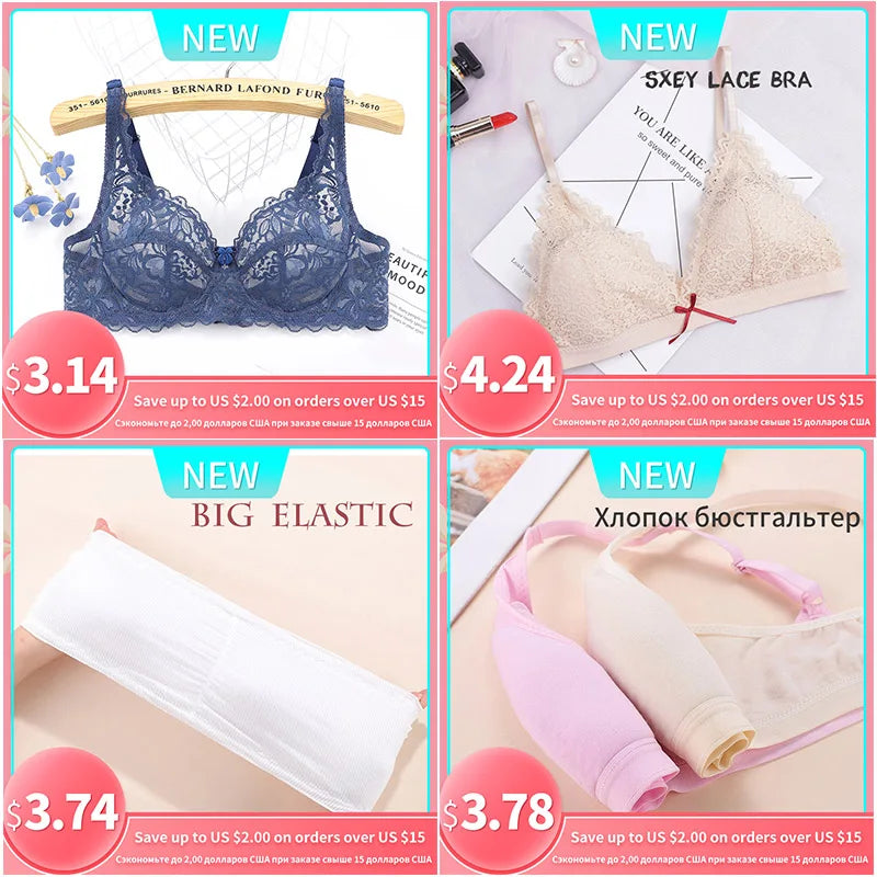 Top Women Underwear Sexy Push Up Bras 3/4 Cup Padded Lace Sheer Bra Cup B ONLY Women Bra