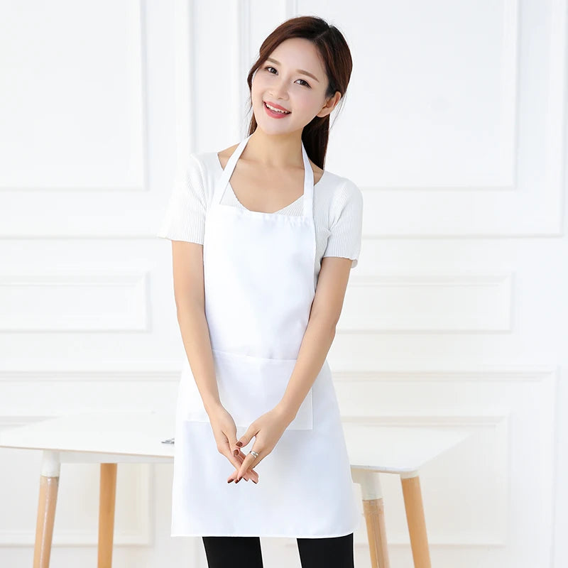 Korean Fashion Women Men Apron Kitchen Cooking Chef Cleaning Restaurant Waitress Apron Custom Print Logo Gift Aprons Wholesale