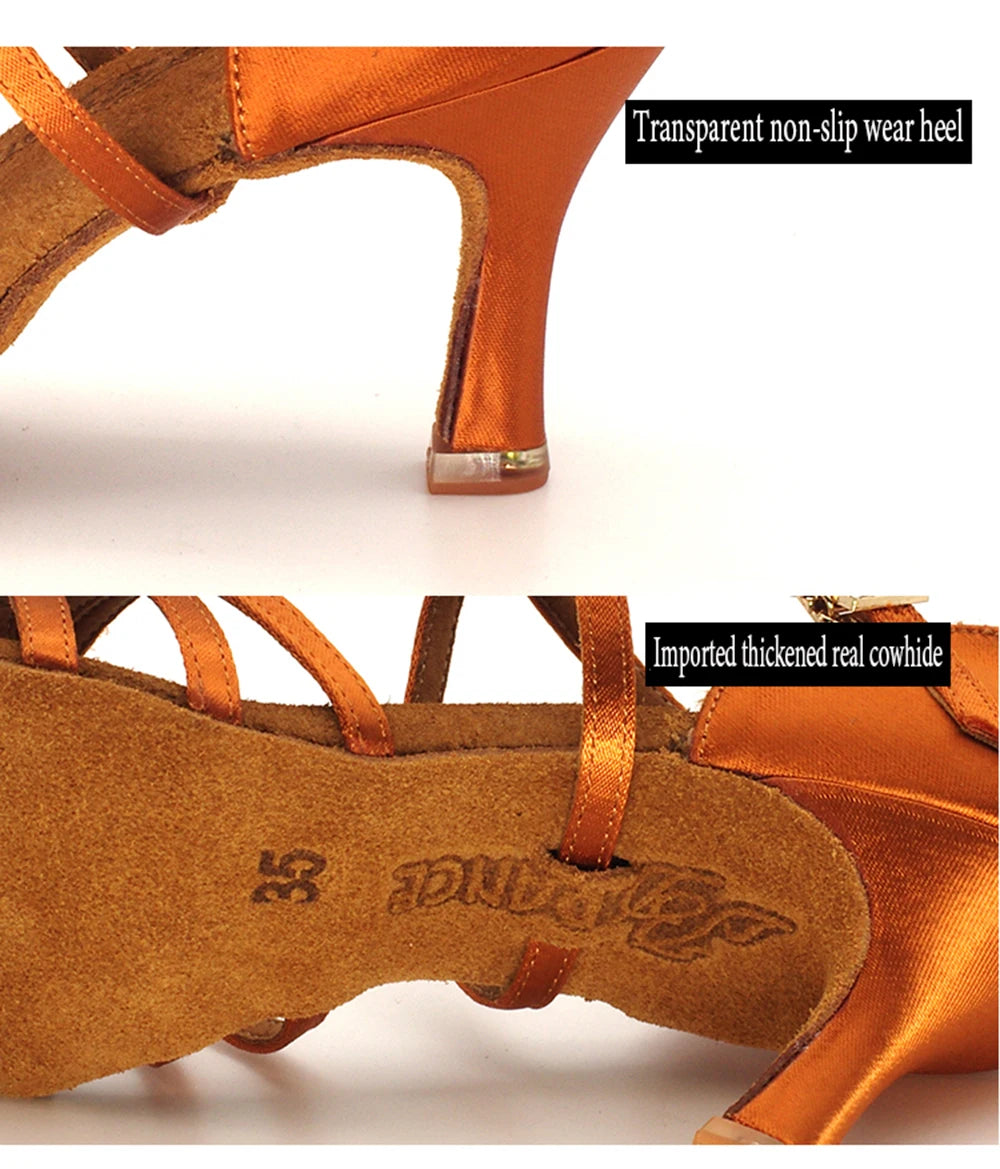 BD Latin Dance Shoes Authentic Female Soft-Soled Dancing Professional National Standard BDSALSA 216 Ballroom FREE BAG BDDANCE