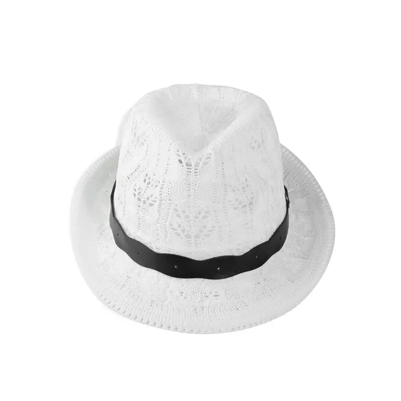 Hats for Women Female Hat Women's Girls Fedora Knitted Chapeu Feminino Autumn Summer Leather Buckle Sun Cap Fashion Jazz