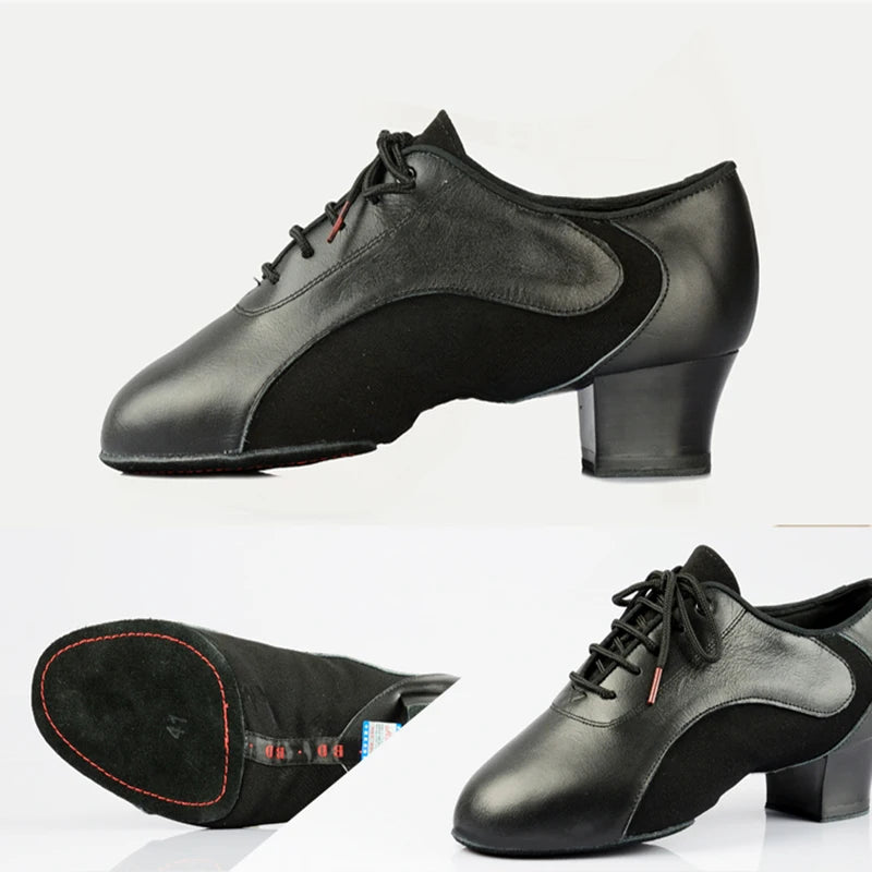 BD454 DANCE SHOES Latin Shoes Ballroom MEN Shoe Modern JAZZ Genuine Leather Profession For the Game Sweat Inside Deodorant 4.5CM