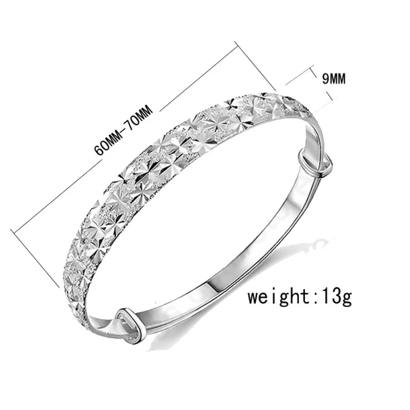 New Brand Women New Luxury Bangles Wedding Jewelry 925 Sterling Silver Flower Bracelets Bangles For Women Fashionable