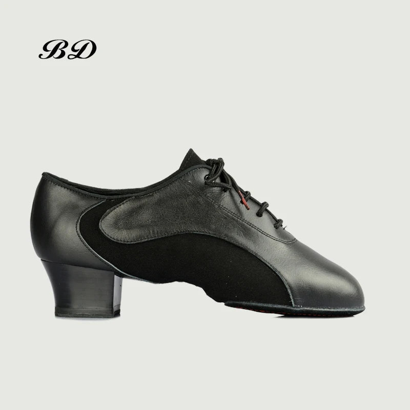 BD454 DANCE SHOES Latin Shoes Ballroom MEN Shoe Modern JAZZ Genuine Leather Profession For the Game Sweat Inside Deodorant 4.5CM