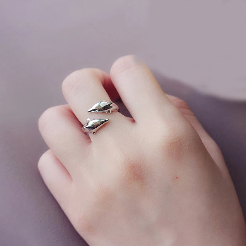 Romantic Love Hug Hand Rings Creative Love Forever Open Finger Rings Adjustable Exquisite Jewelry Ring For Women Party Gift
