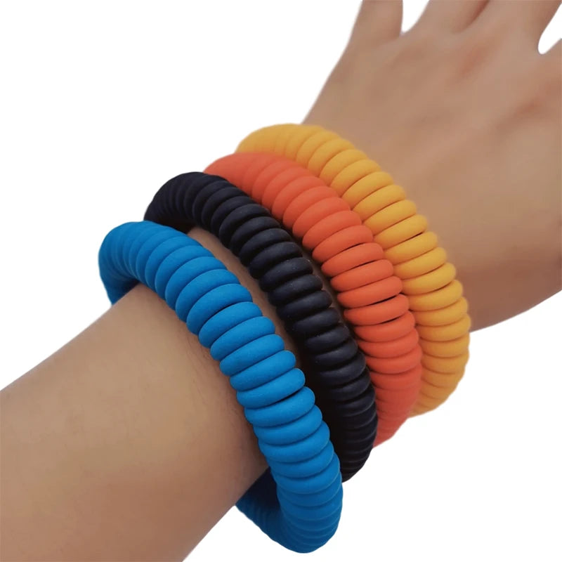 UKEBAY New Round Handmade Bangles For Women Rubber Bracelets 4 Colors Design Luxury Charm Bangles Birthday Gift Mom Punk Jewelry