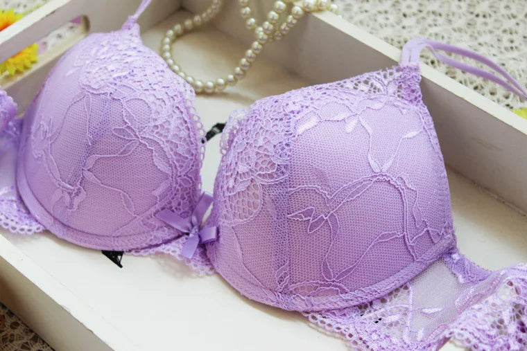 New Women's Push Up Sexy Bra Set  Black Underwear&Panties Comfortable Breathable Bra Set Sexy Good Lace Underwear For Women