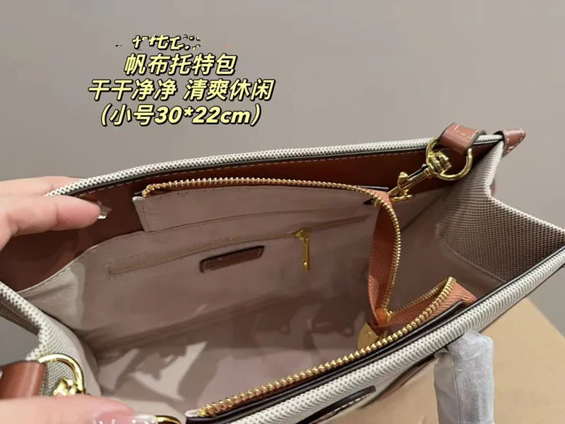 Luxury Canvas Women's Handbag Designer Style Casual Tote Bag