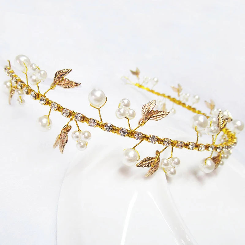 Headbands Bride Headpiece Tiaras Fashion Hair Jewelry Crystal Pearl Flower Bridal Wedding Hair Accessories For Women