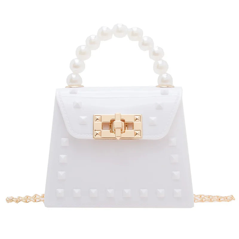 New Summer Fashion Handbag for Young Ladies Small Crossbody Bag with Pearl Chain