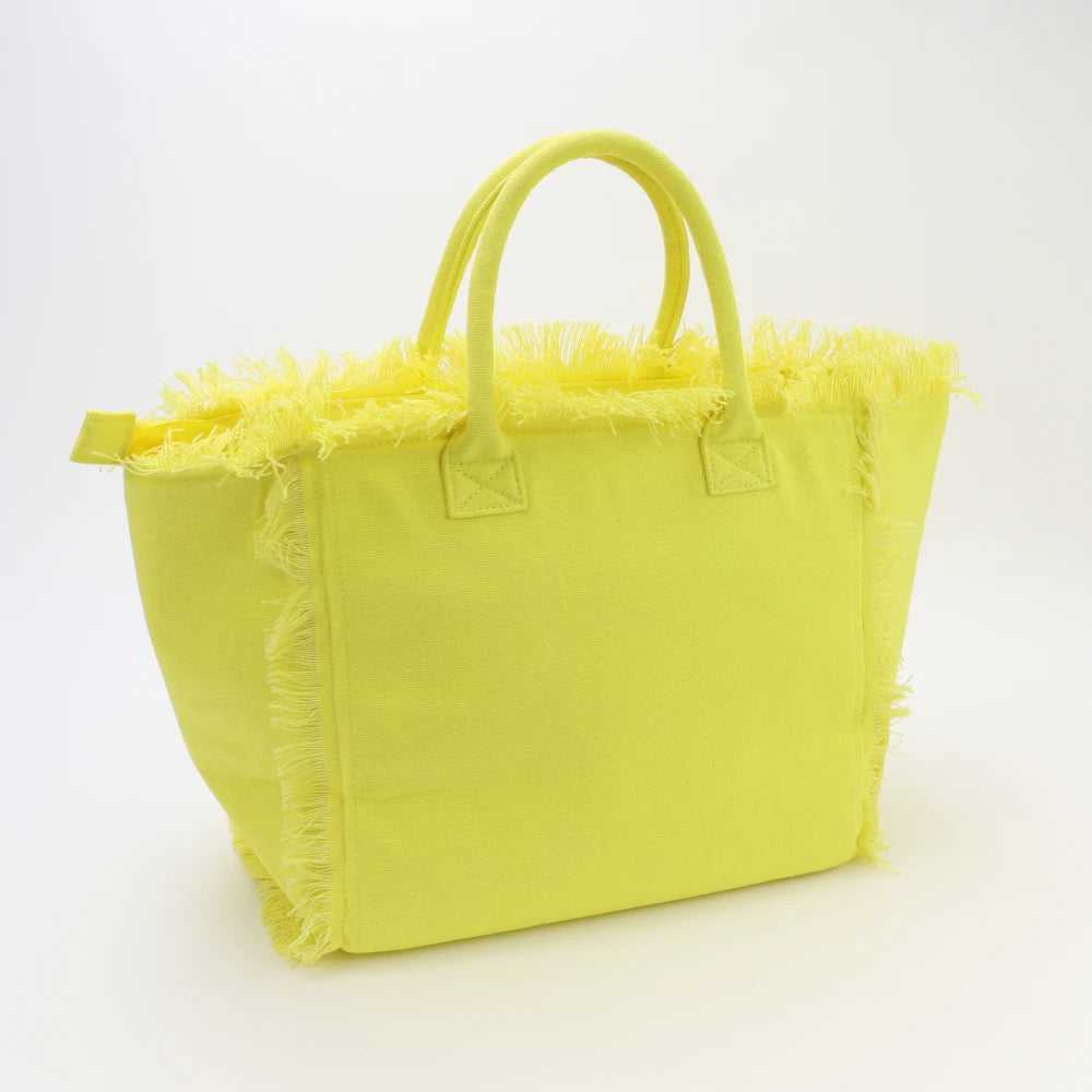 USA Warehouse Free Shipping Tassels Tote Bag Large Capacity Multi Colors Canvas Travel Beach Handbags for Women and Girls