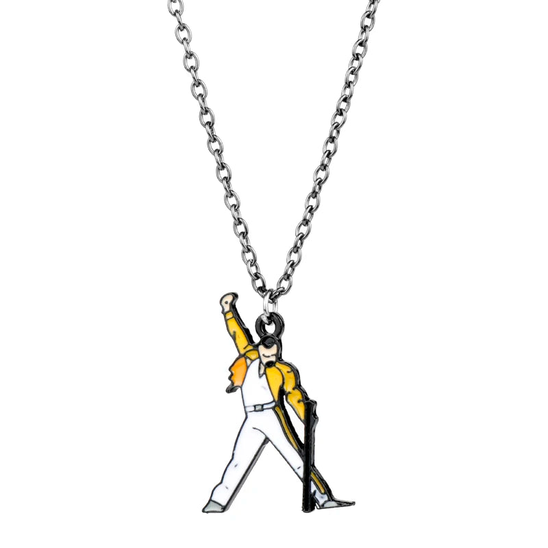 Punk Rock Band Necklace Fashion Gothic Sexy Pop Star Singer Music Band Pendant Link Chain for Women Men Fans Gifts