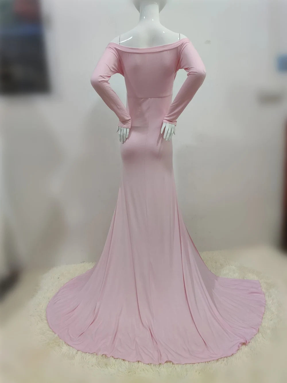 Sexy Shoulderless Maternity Dresses For Photoshoot Maxi Gown Baby Shower Women Pregnant Photography Clothes Long Pregnancy Dress